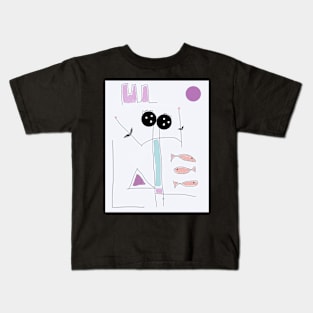 Kids Yell with Joy Stick Figure Kids T-Shirt